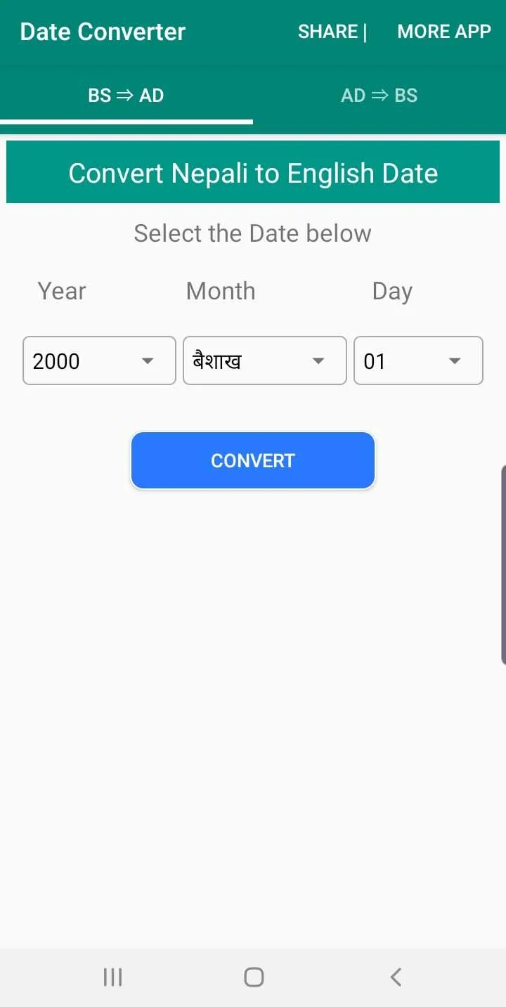 BS to AD Nepali Date Converter | Indus Appstore | Screenshot