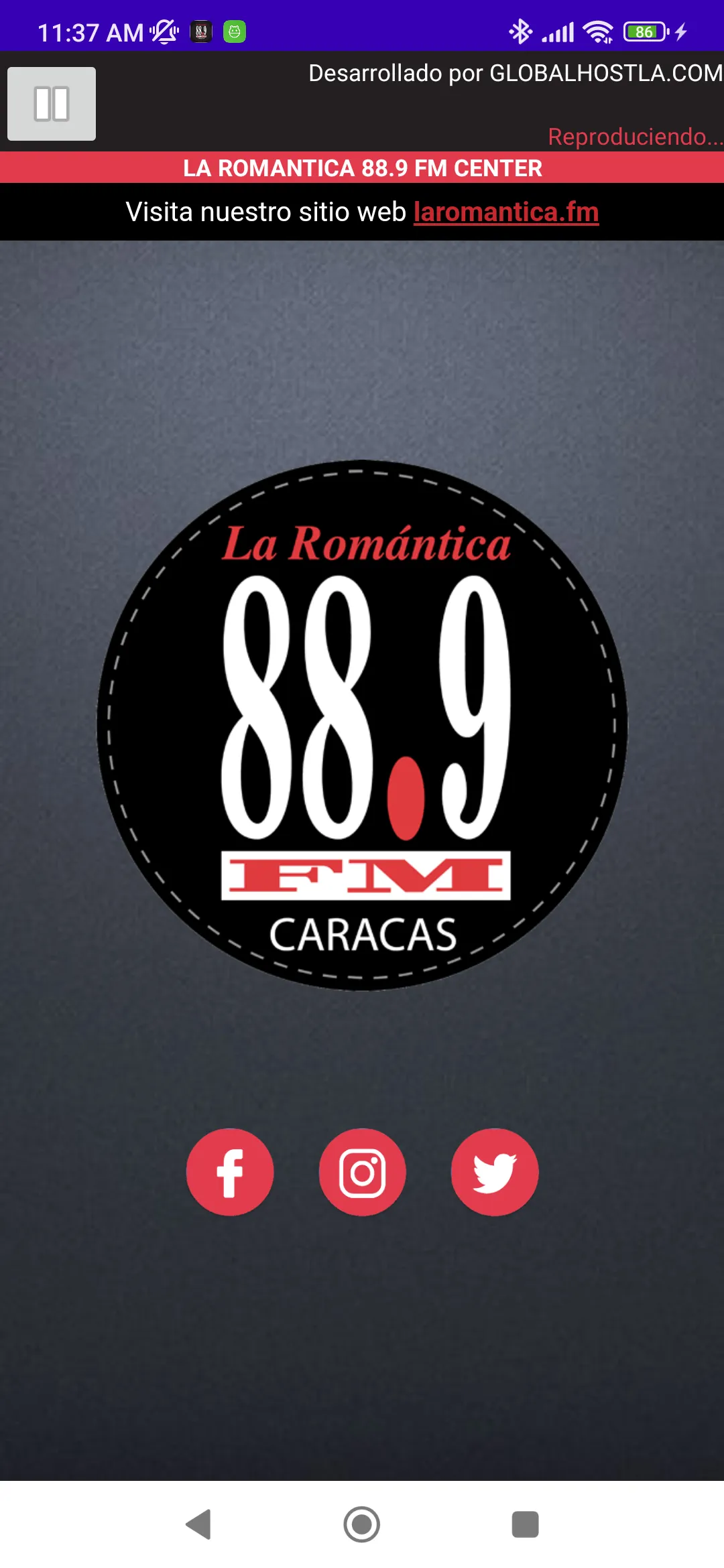 LA ROMANTICA 88.9 FM CENTER | Indus Appstore | Screenshot