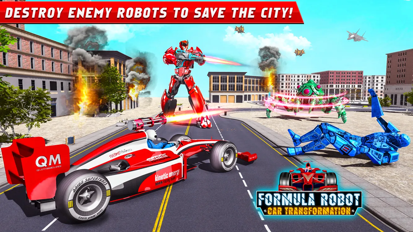 Flying Formula Car Robot Game | Indus Appstore | Screenshot