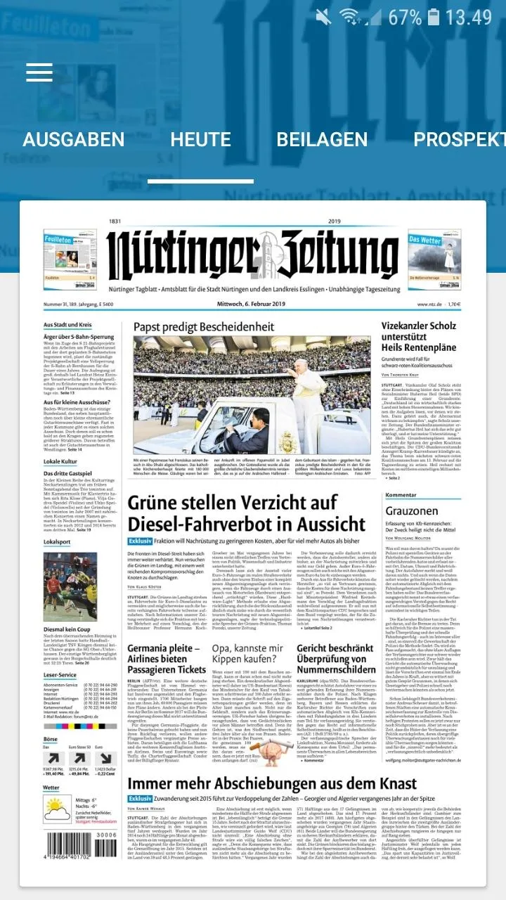 Nürtinger Zeitung digital | Indus Appstore | Screenshot