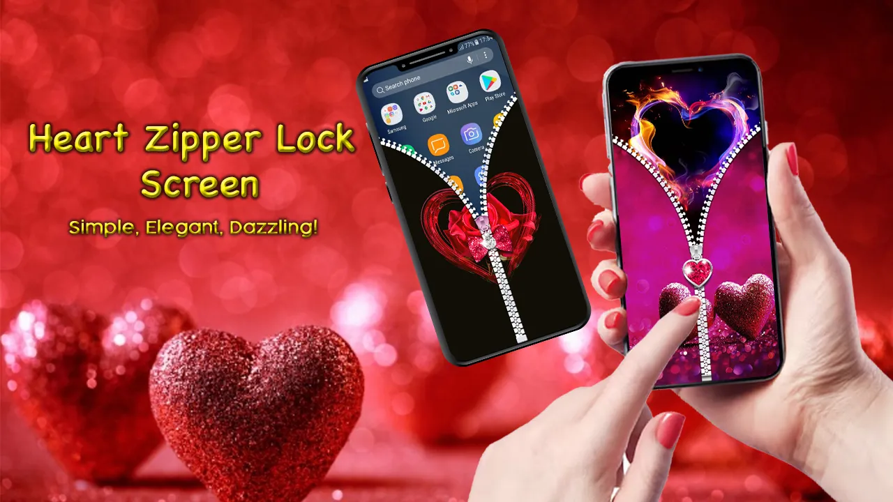 Heart Zipper Lock Screen | Indus Appstore | Screenshot