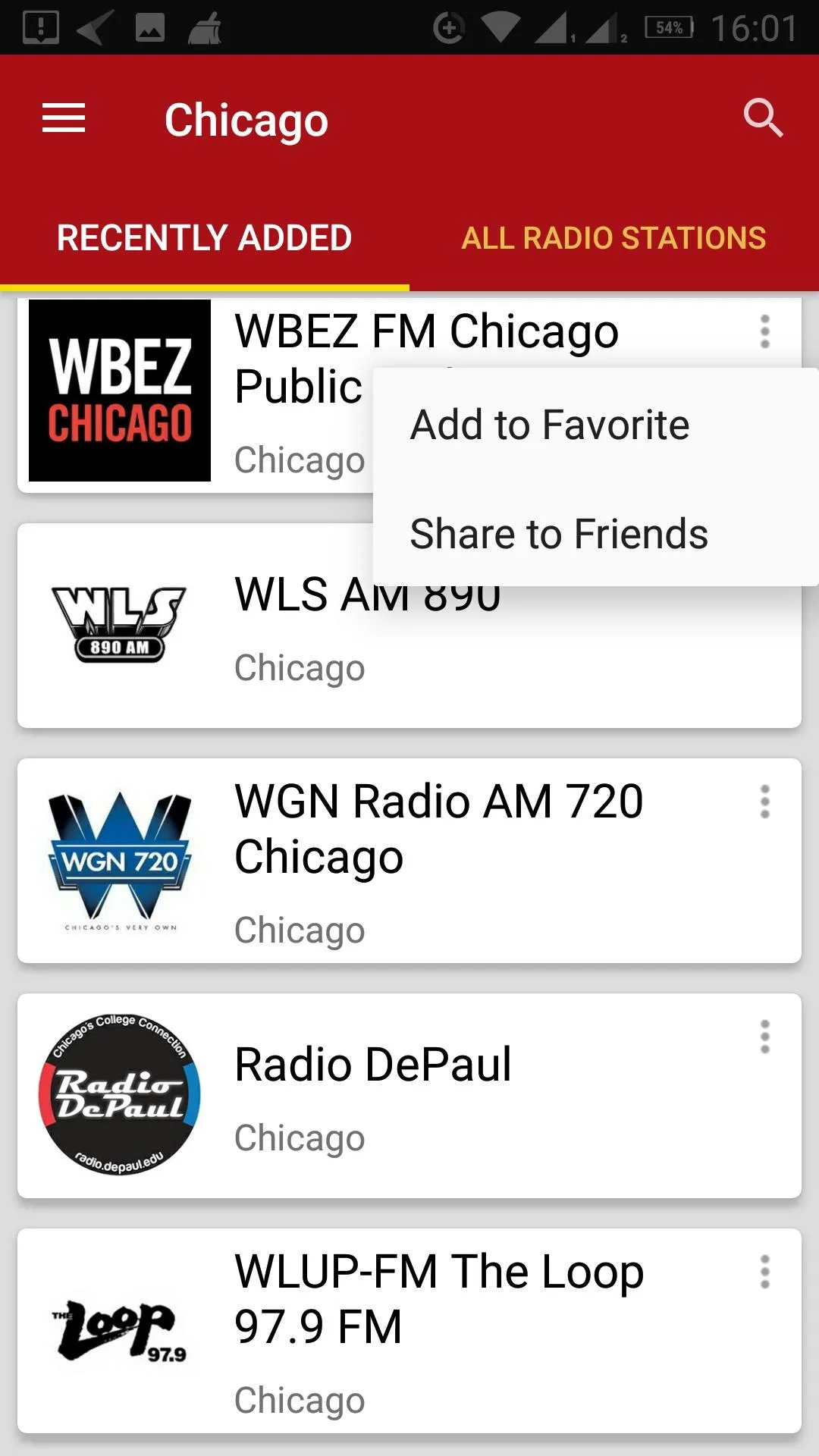 Chicago Radio Stations | Indus Appstore | Screenshot