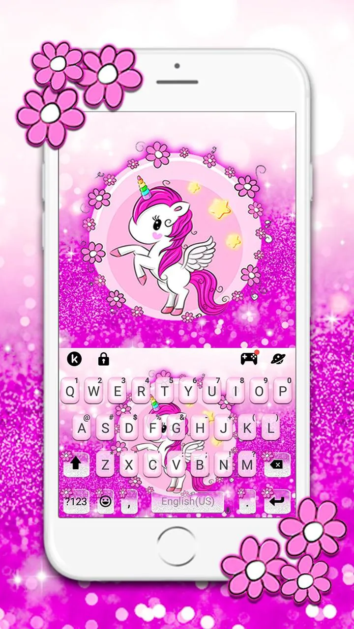 Glitter Purple Unicorn Keyboar | Indus Appstore | Screenshot