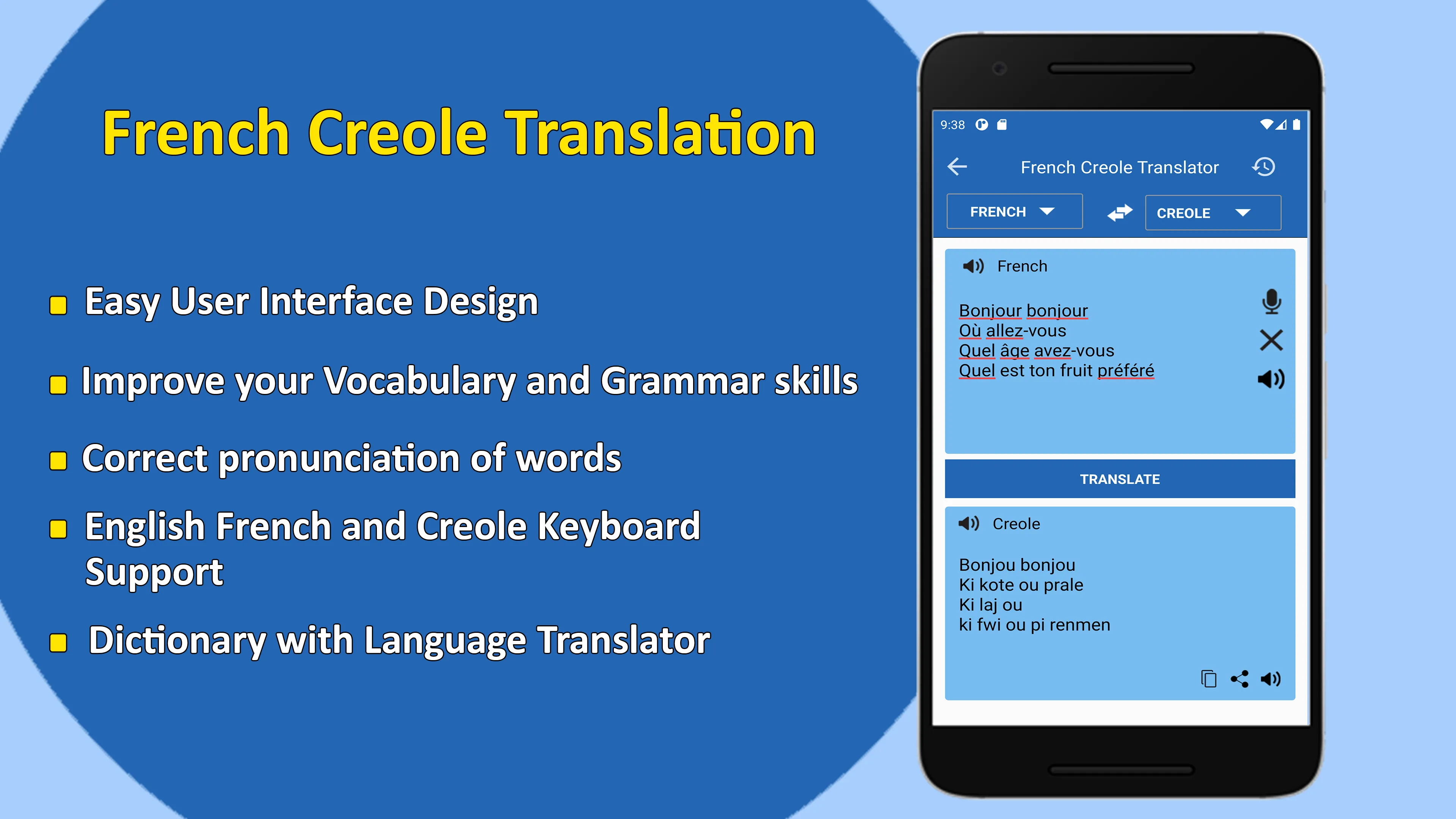 French Creole Translator | Indus Appstore | Screenshot