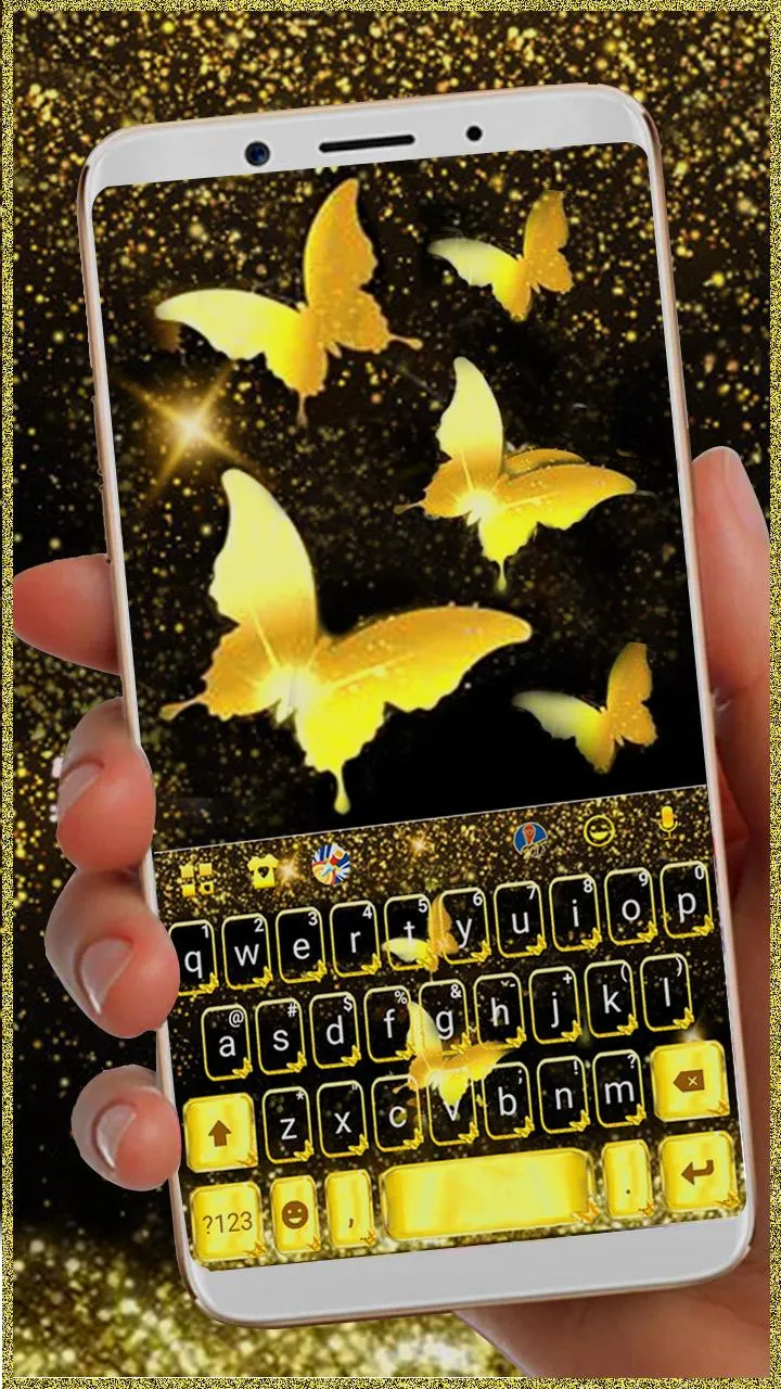 Golden Butterfly Keyboard Them | Indus Appstore | Screenshot