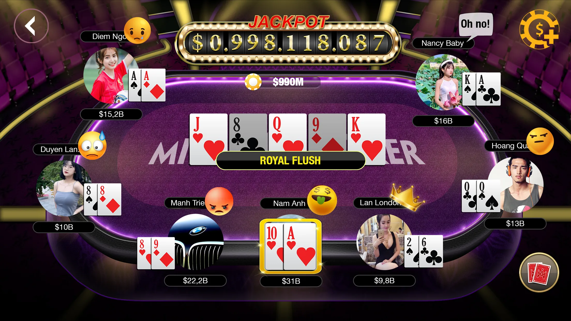 Milano Poker: Ta La & Tien Len | Indus Appstore | Screenshot