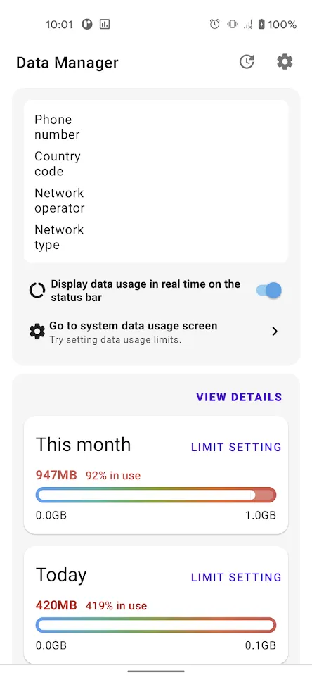 Monitoring data usage | Indus Appstore | Screenshot