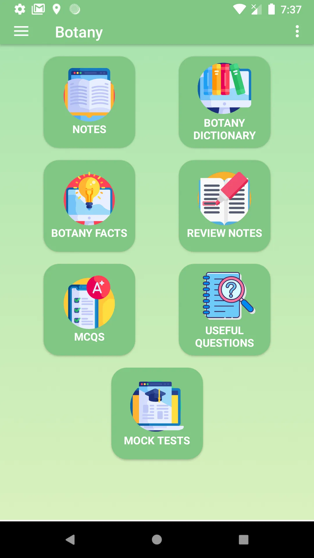 Botany MCQs Test Preparation | Indus Appstore | Screenshot