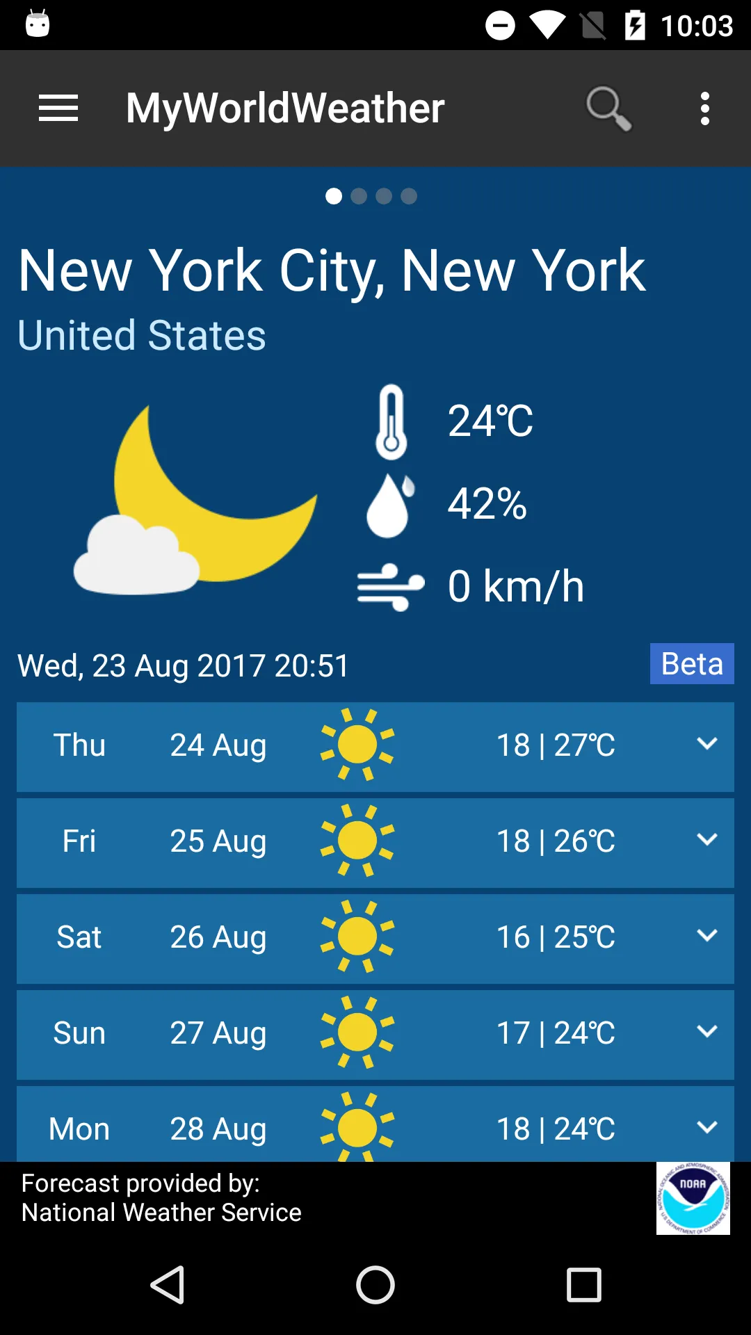 MyWorldWeather | Indus Appstore | Screenshot