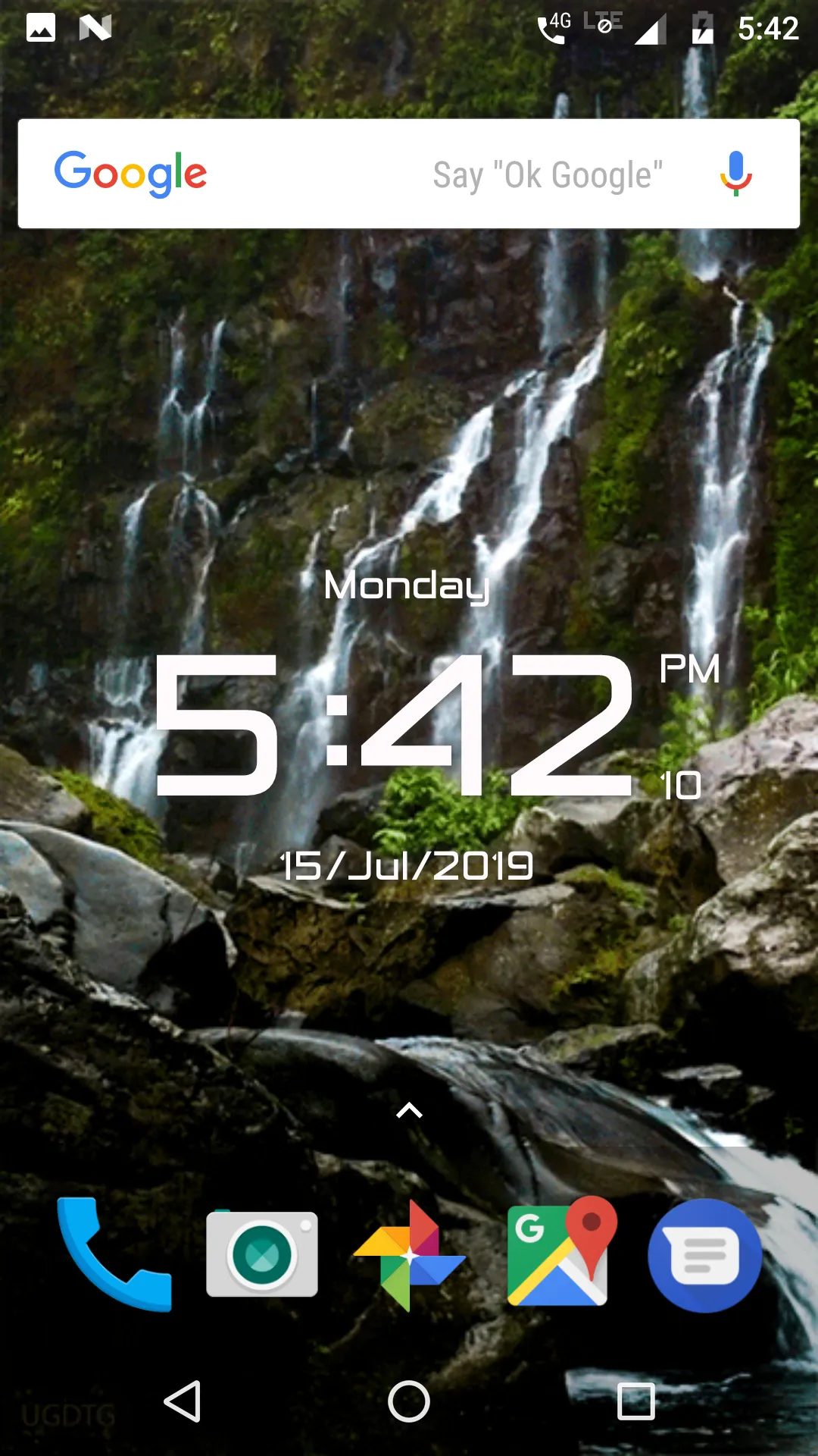 Waterfall digital clock lwp | Indus Appstore | Screenshot