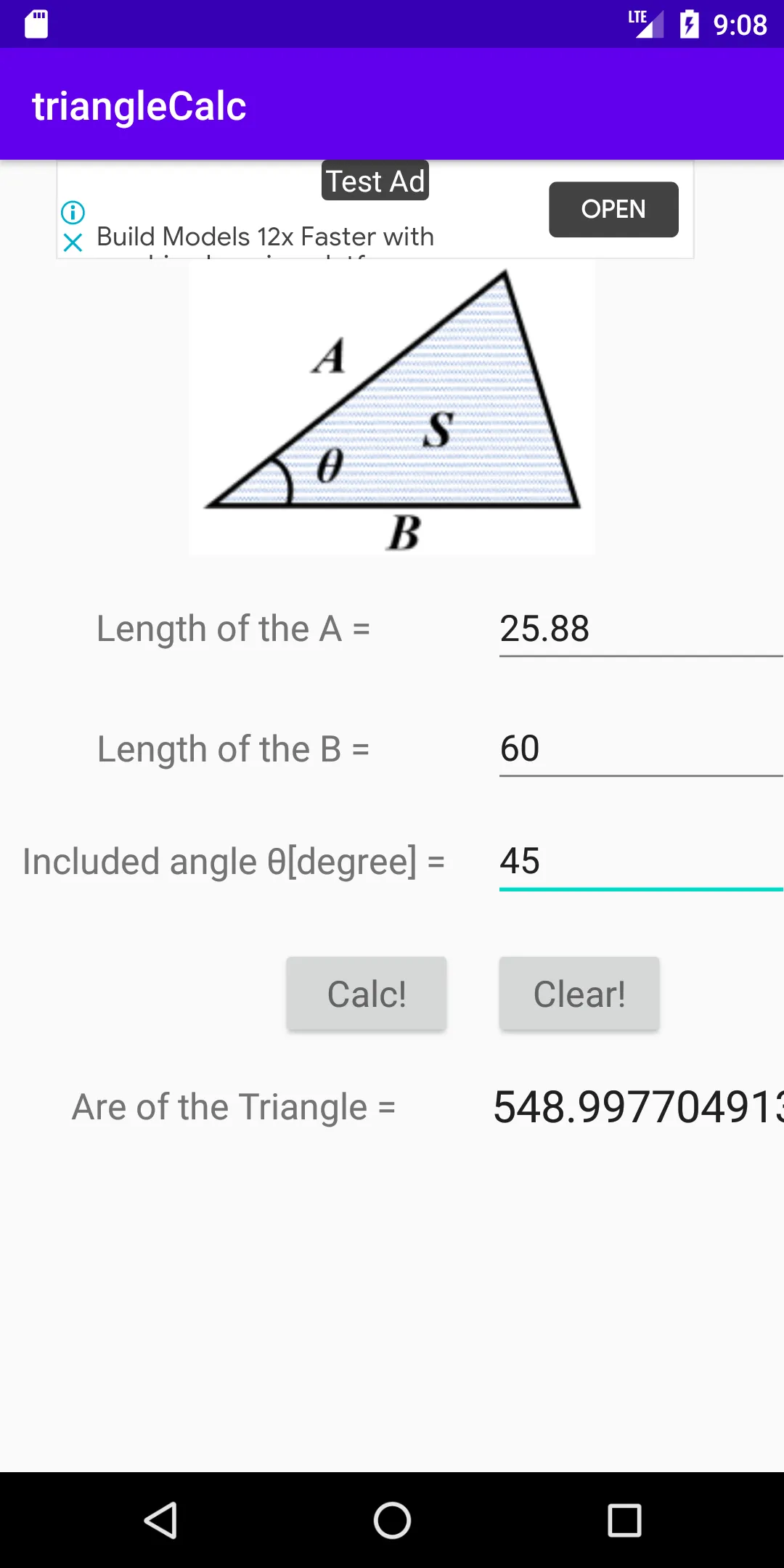 An area of a triangle calculat | Indus Appstore | Screenshot