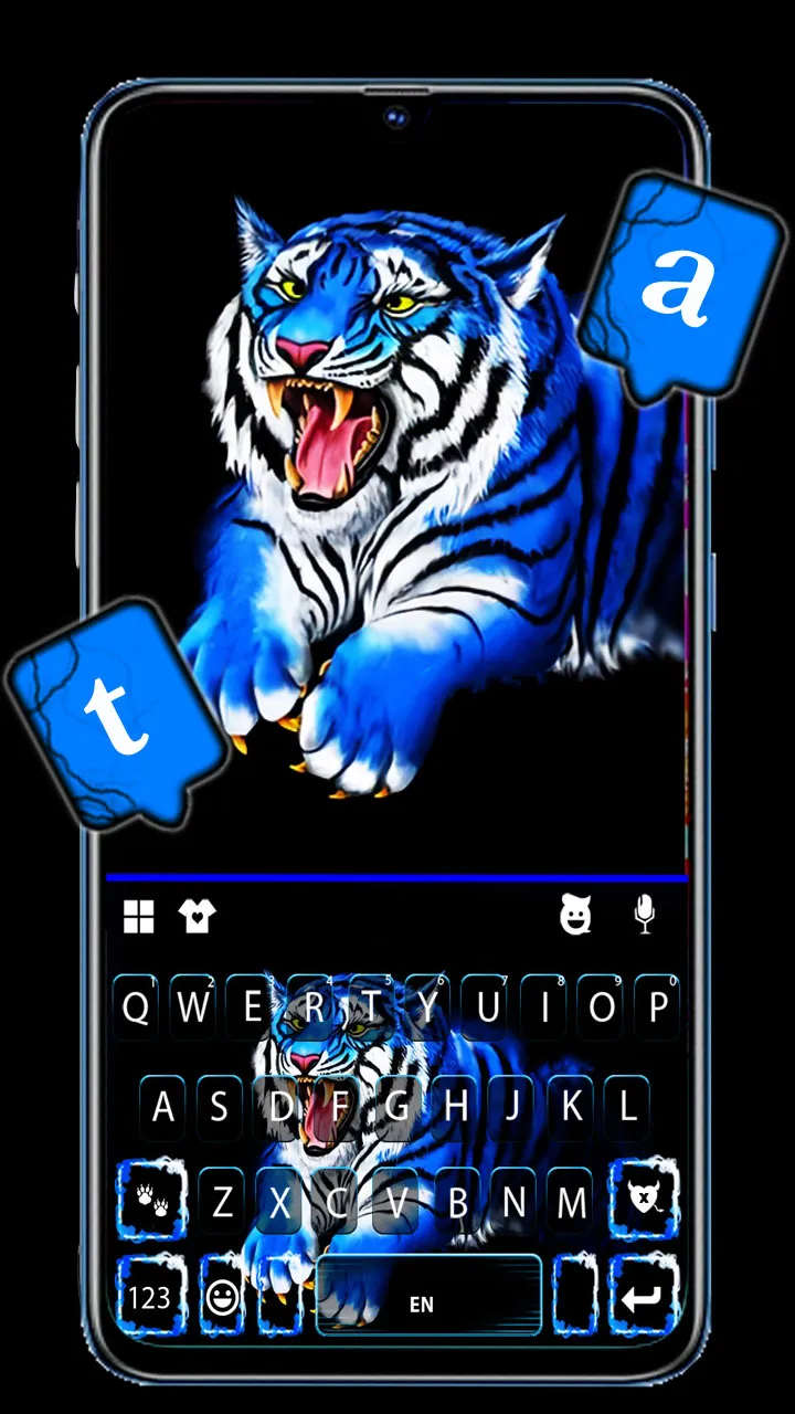 Roaring Neon Tiger Keyboard Ba | Indus Appstore | Screenshot