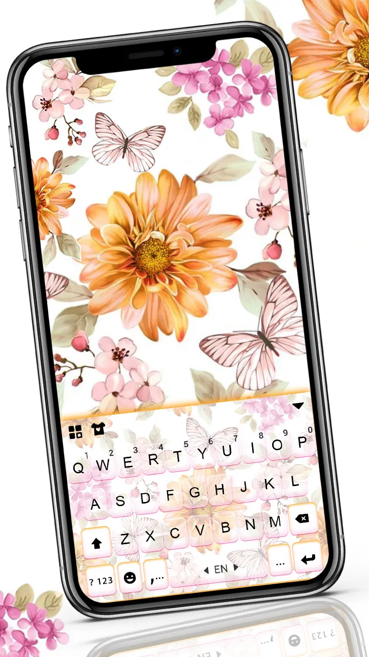 Flower Butterfly Keyboard Back | Indus Appstore | Screenshot