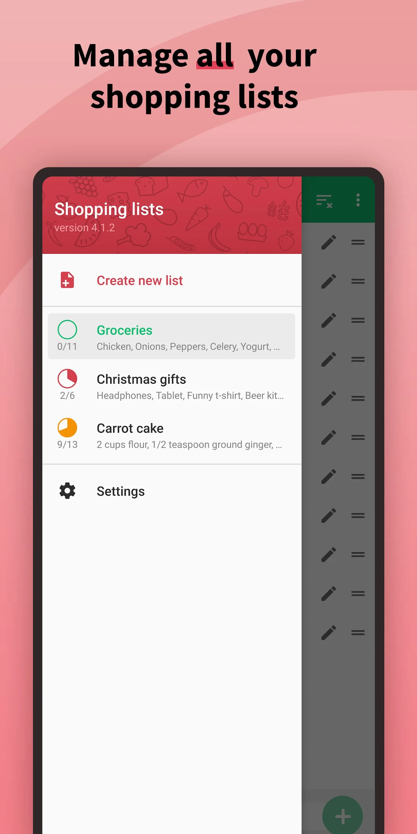 Shopping Lists (with widget) | Indus Appstore | Screenshot