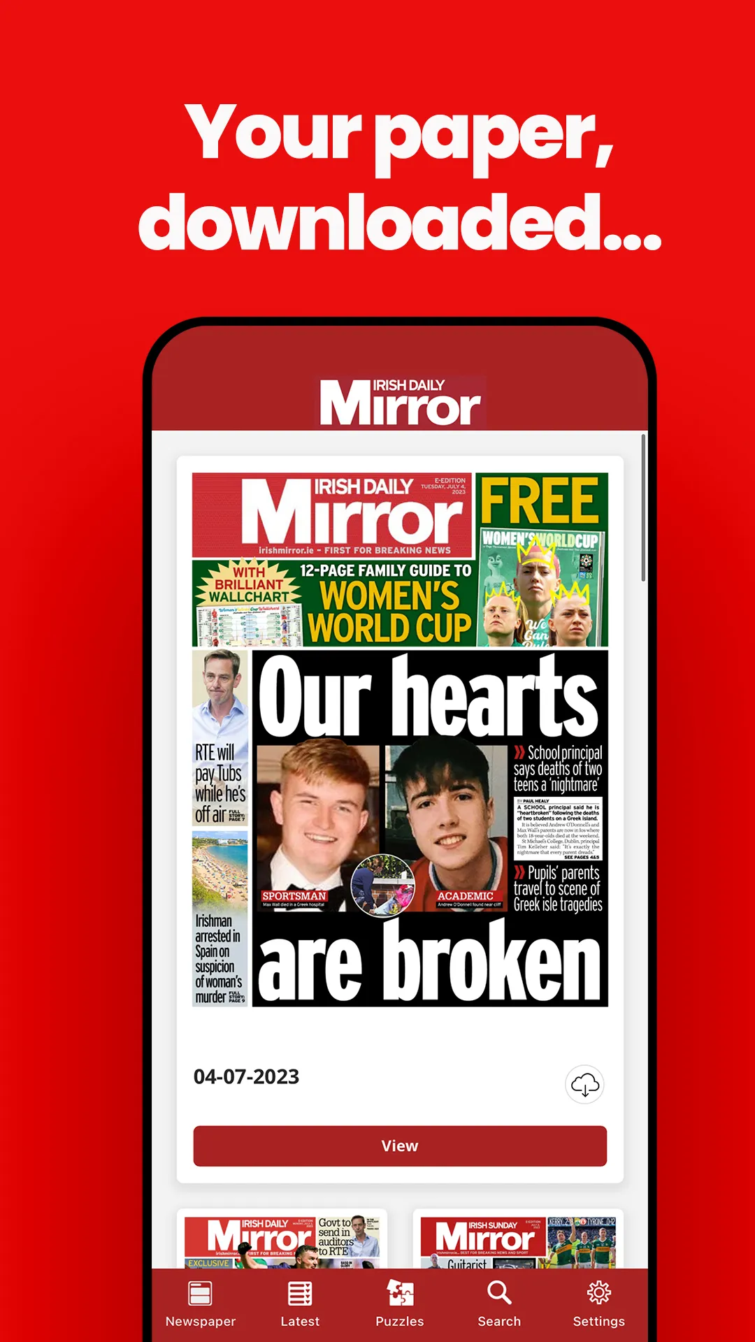 Irish Mirror Newspaper (IE) | Indus Appstore | Screenshot