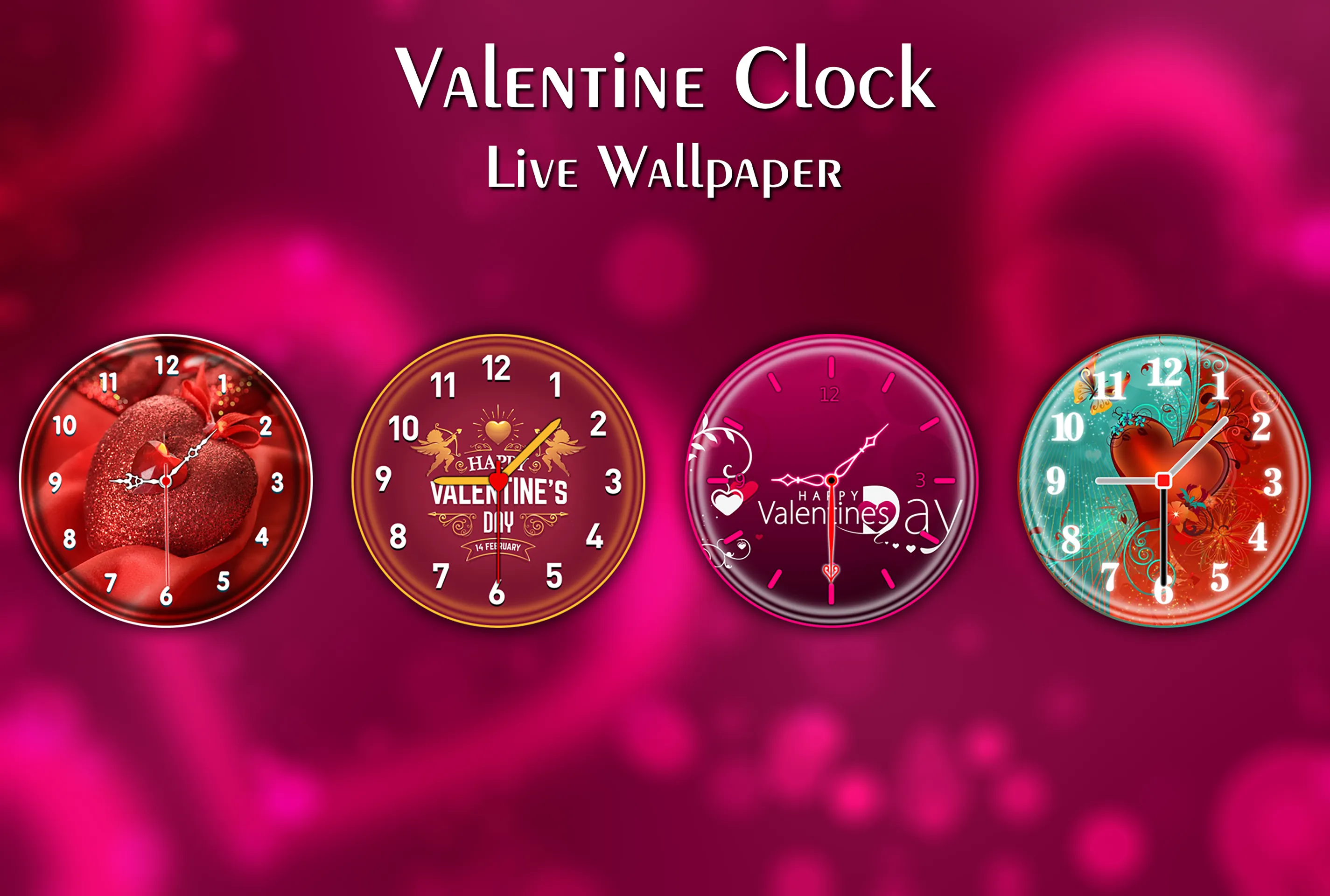 Valentine Clock Live Wallpaper | Indus Appstore | Screenshot