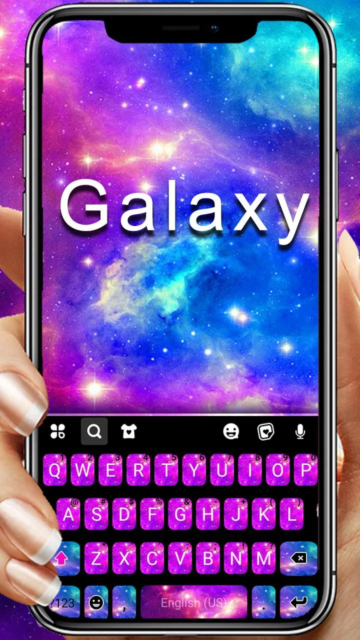 Pink Blue Galaxy Keyboard Them | Indus Appstore | Screenshot