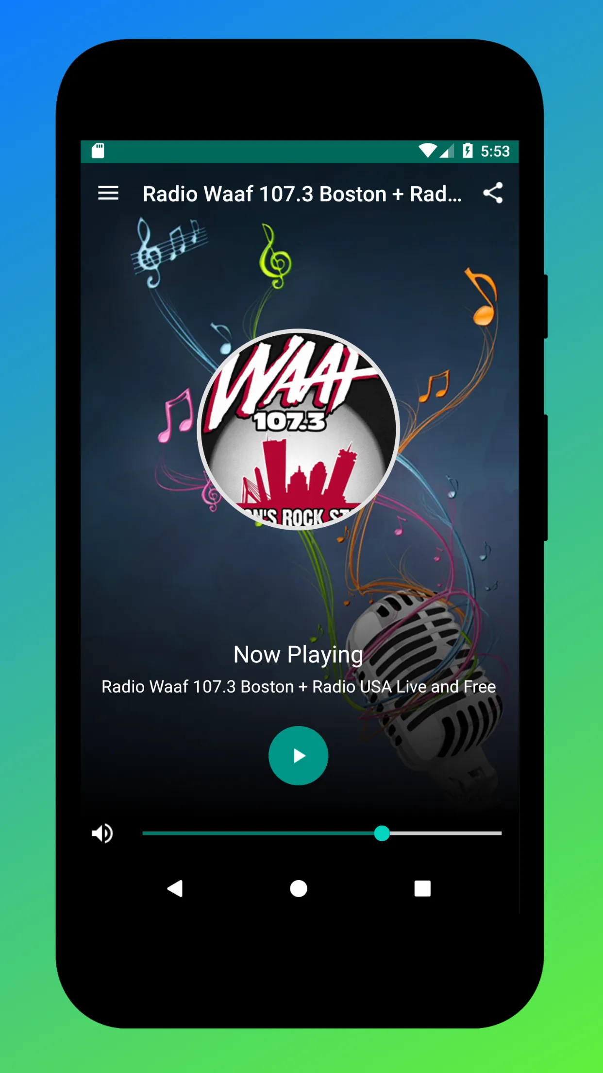 WAAF 107.3 Boston Radio FM App | Indus Appstore | Screenshot