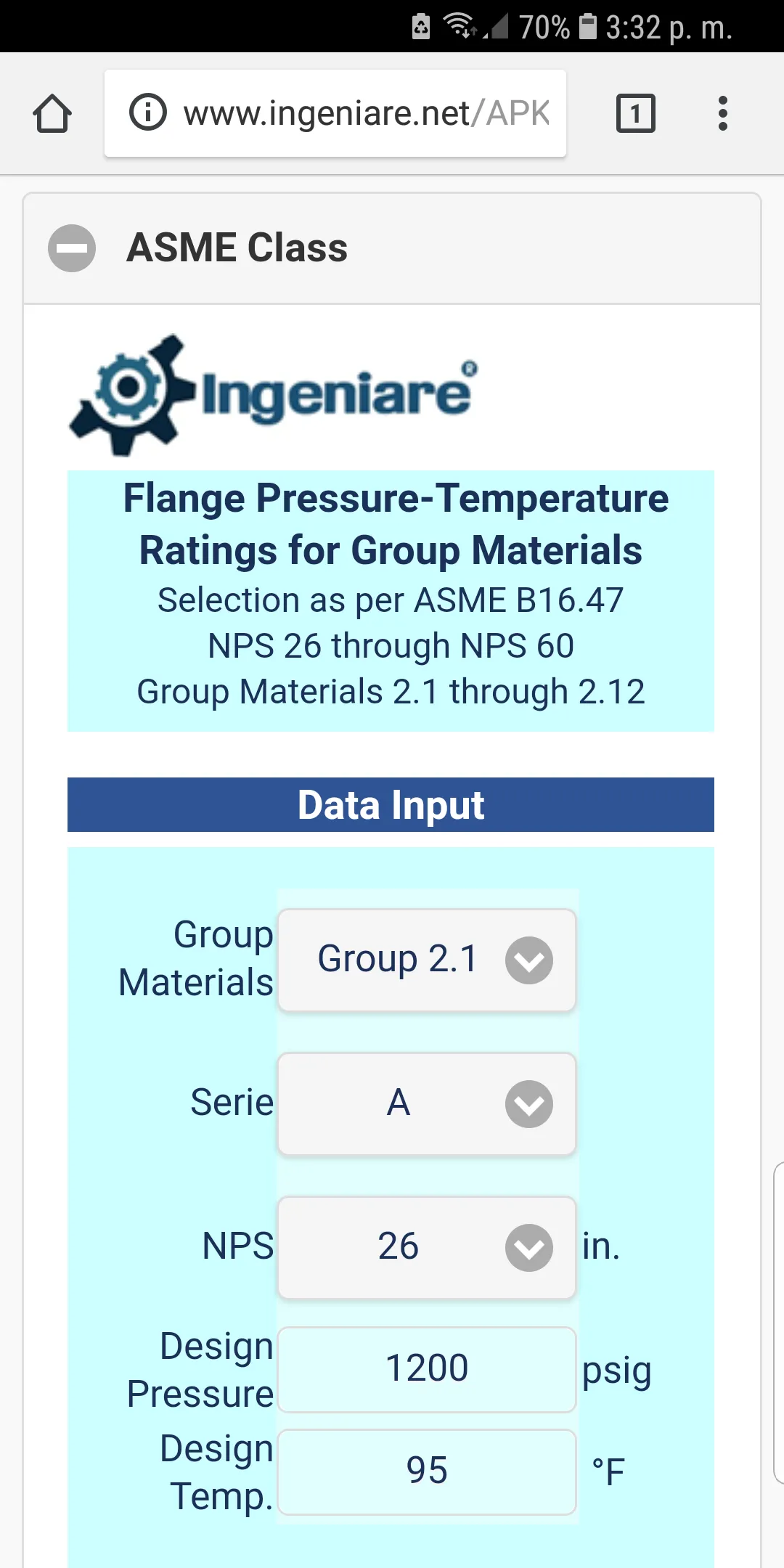 ASME B16.47 Group 2.1 to 2.12  | Indus Appstore | Screenshot