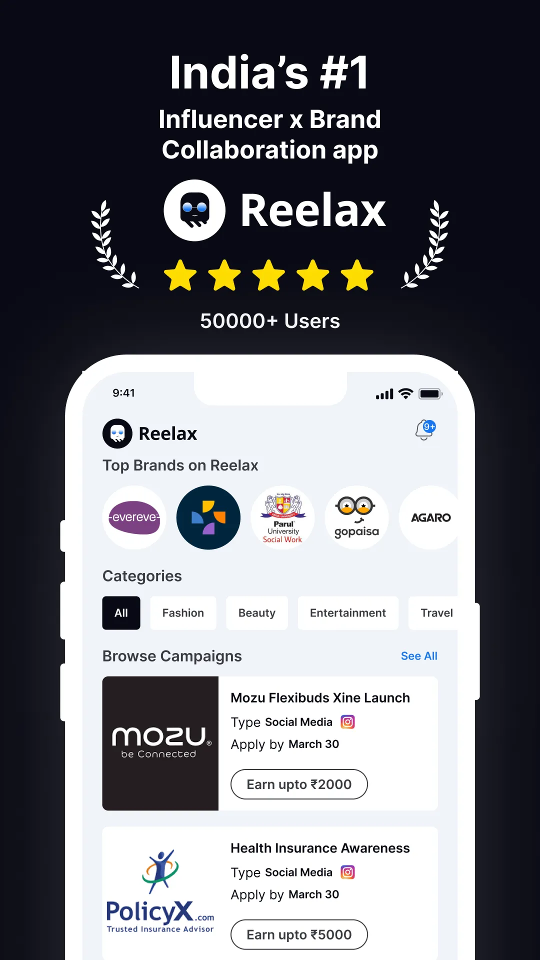 Reelax: Influencer App | Indus Appstore | Screenshot