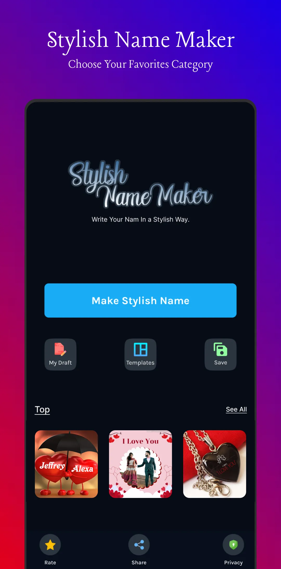 Stylish Name Maker | Indus Appstore | Screenshot