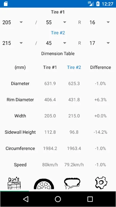 TireSize - Wheel&Tire Size, Di | Indus Appstore | Screenshot