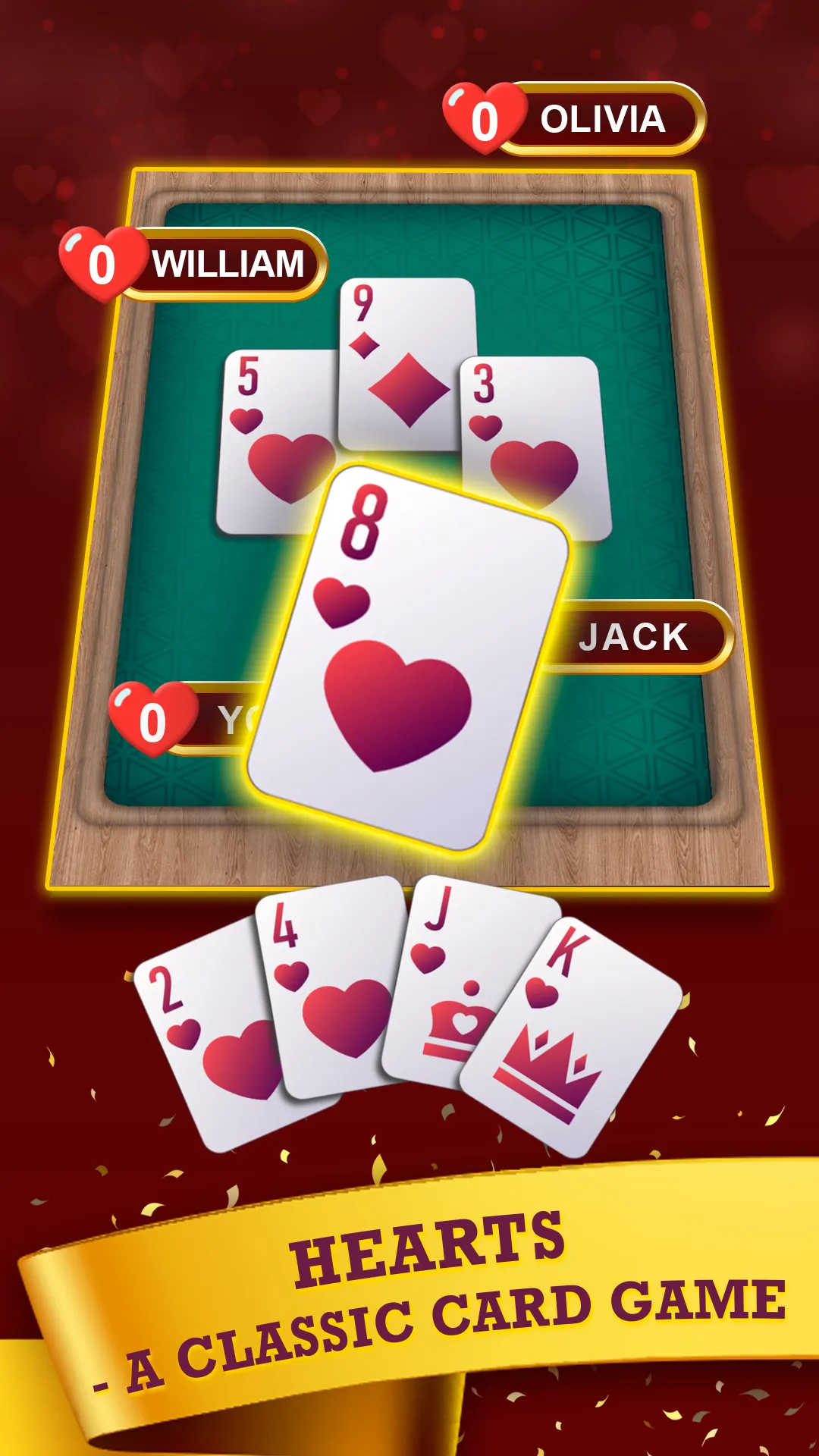 Hearts: Classic Card Game Fun | Indus Appstore | Screenshot