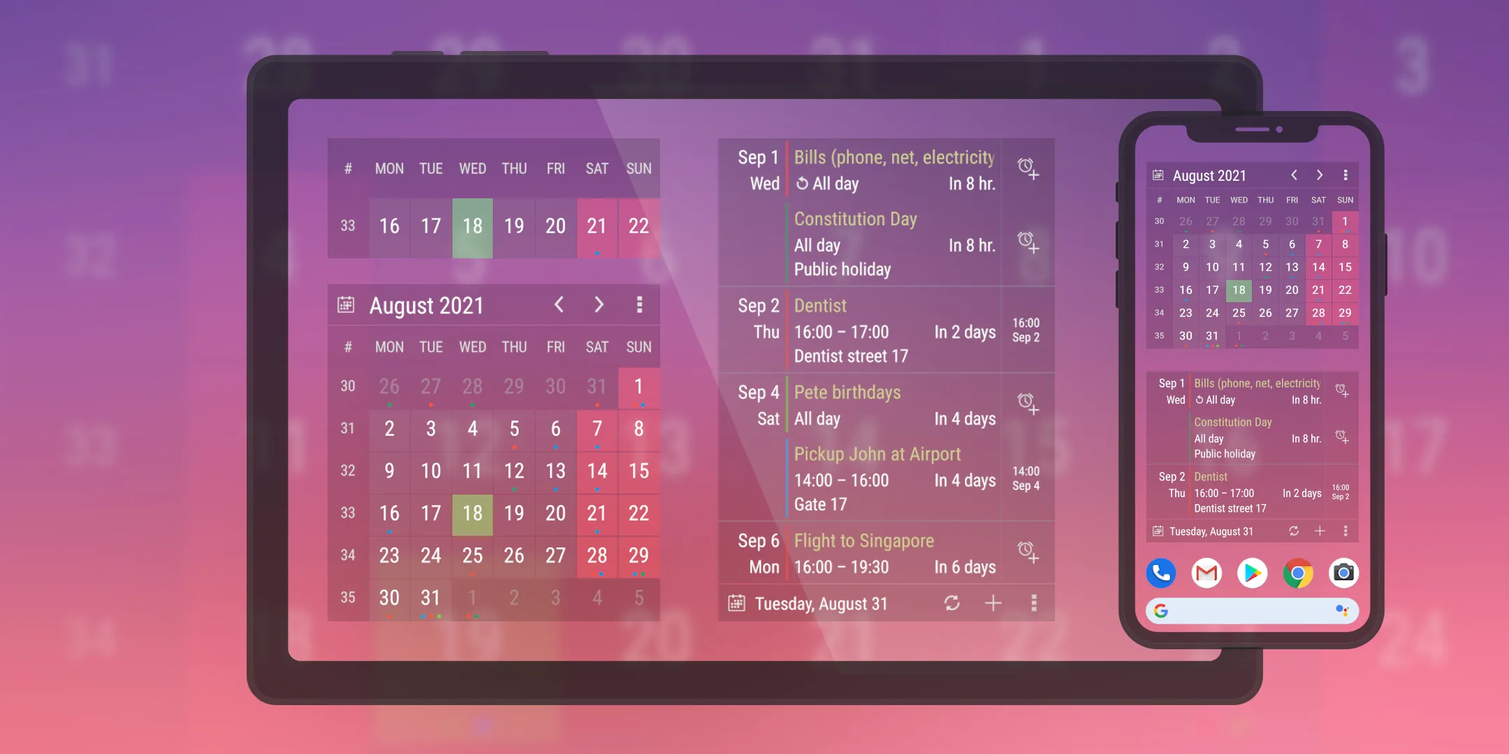 Calendar Widget: Month/Agenda | Indus Appstore | Screenshot