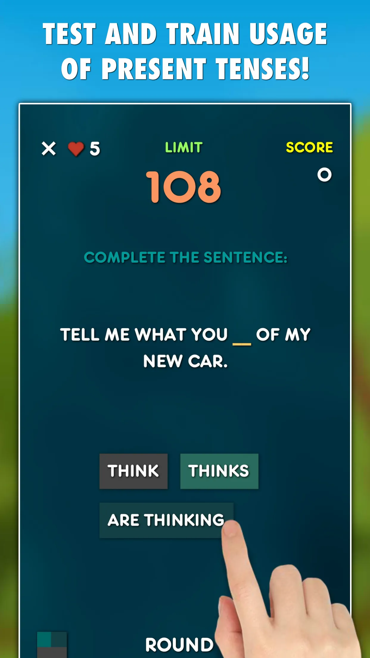 Present Tenses Grammar Test | Indus Appstore | Screenshot