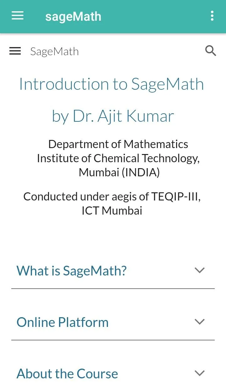 sageMath Course | Indus Appstore | Screenshot