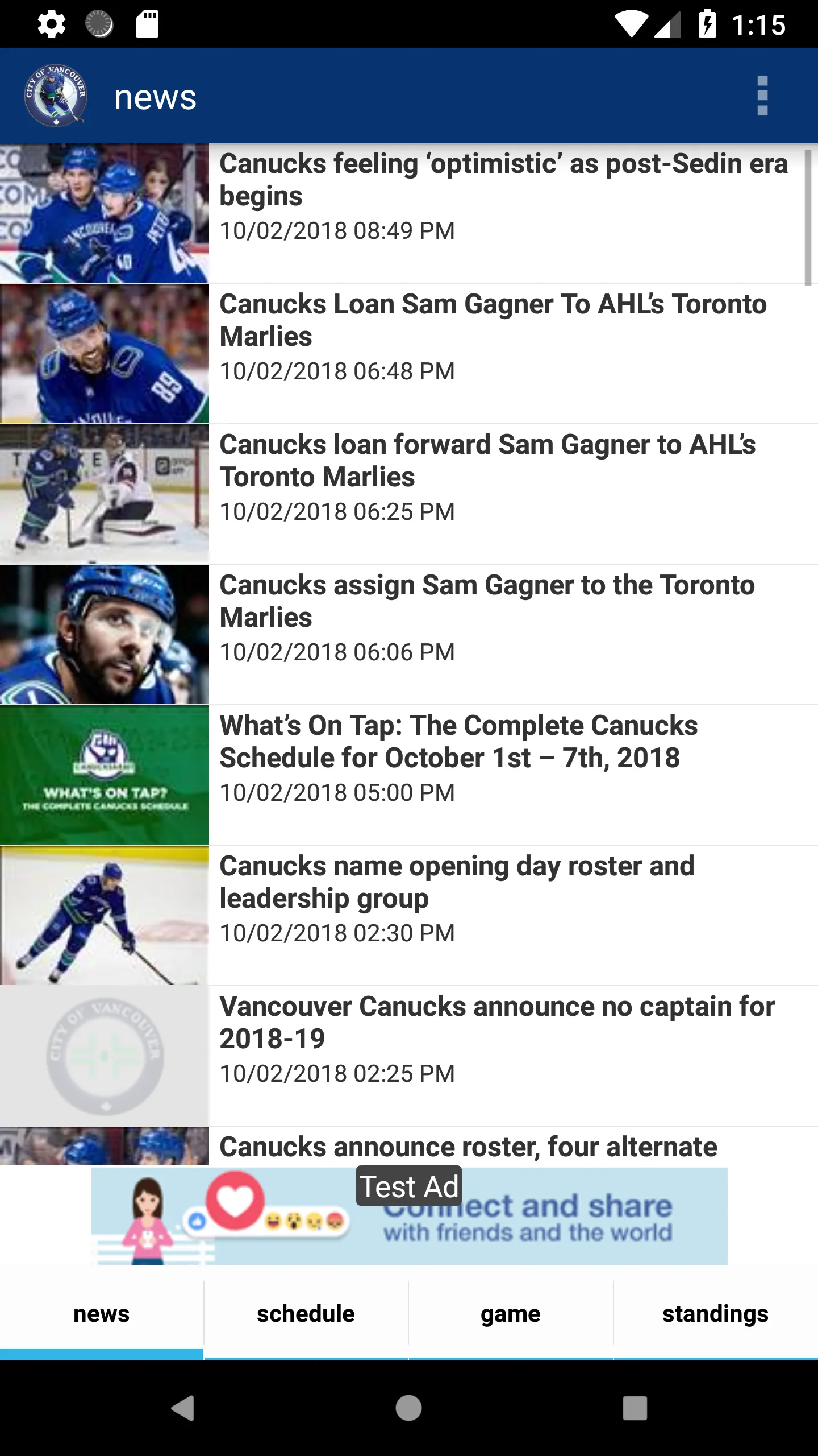 Vancouver Hockey - Canucks Edi | Indus Appstore | Screenshot