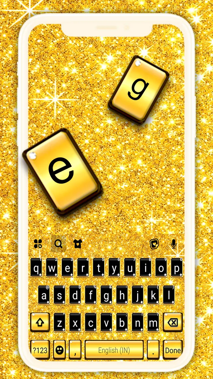 Golden Glitter 2 Keyboard Back | Indus Appstore | Screenshot