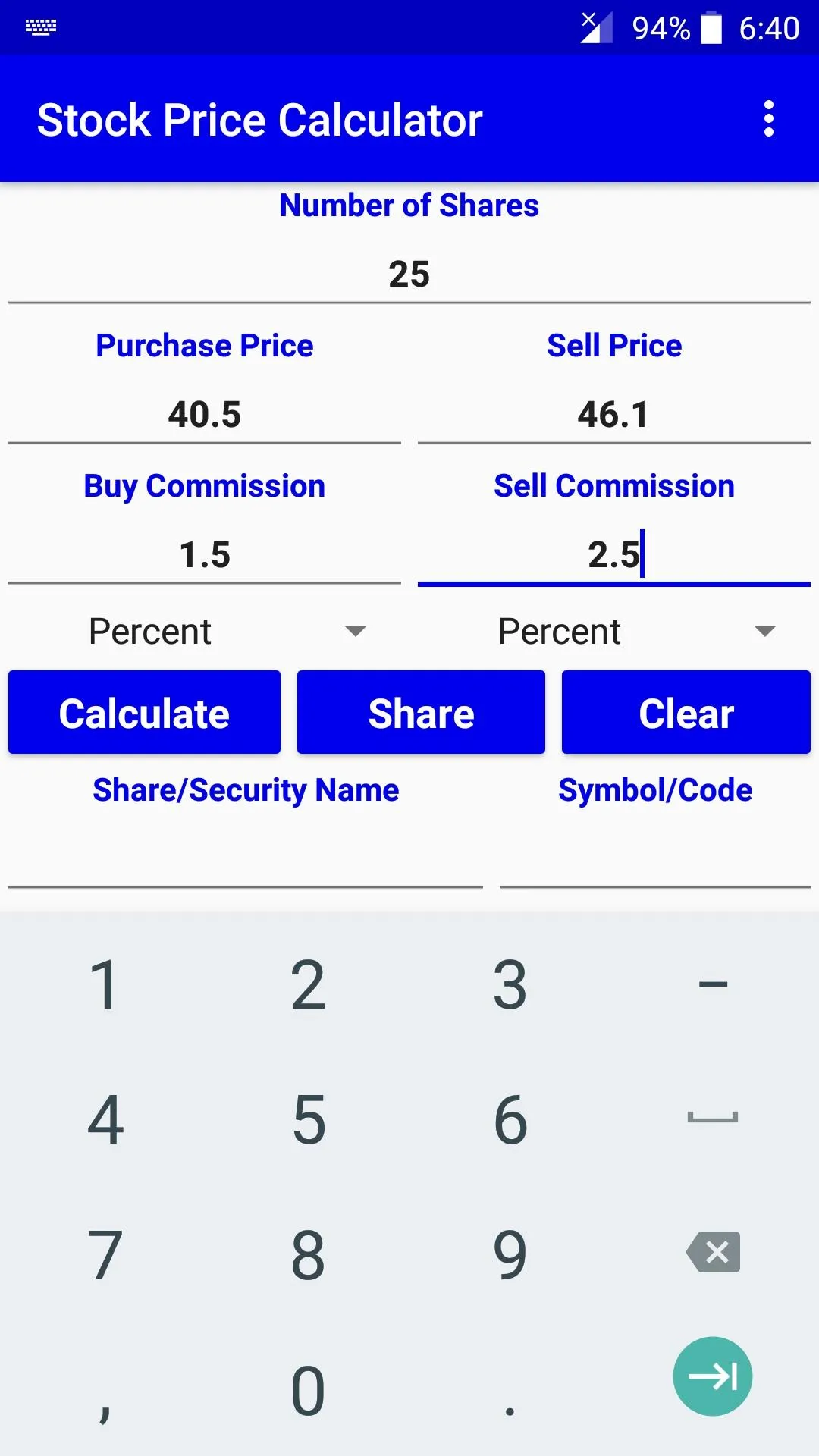 Stock Price Calculator | Indus Appstore | Screenshot