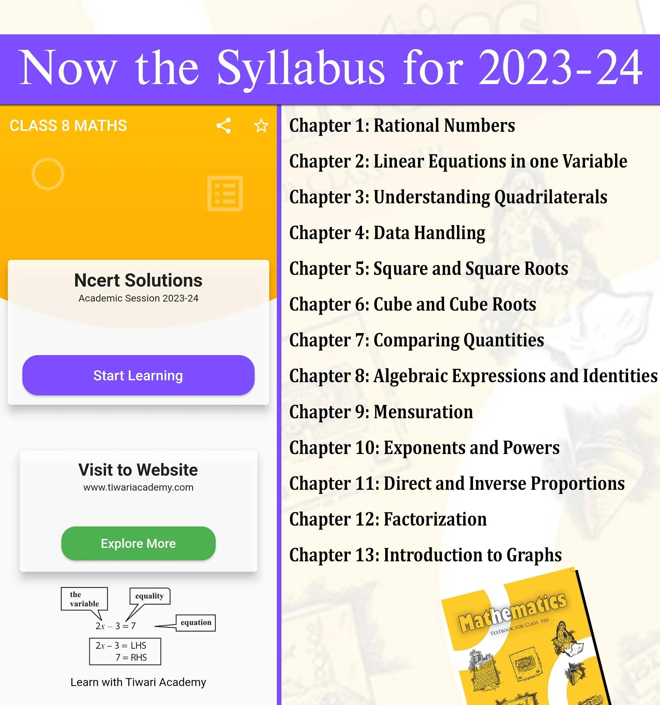 Class 8 Maths Solution 2023-24 | Indus Appstore | Screenshot