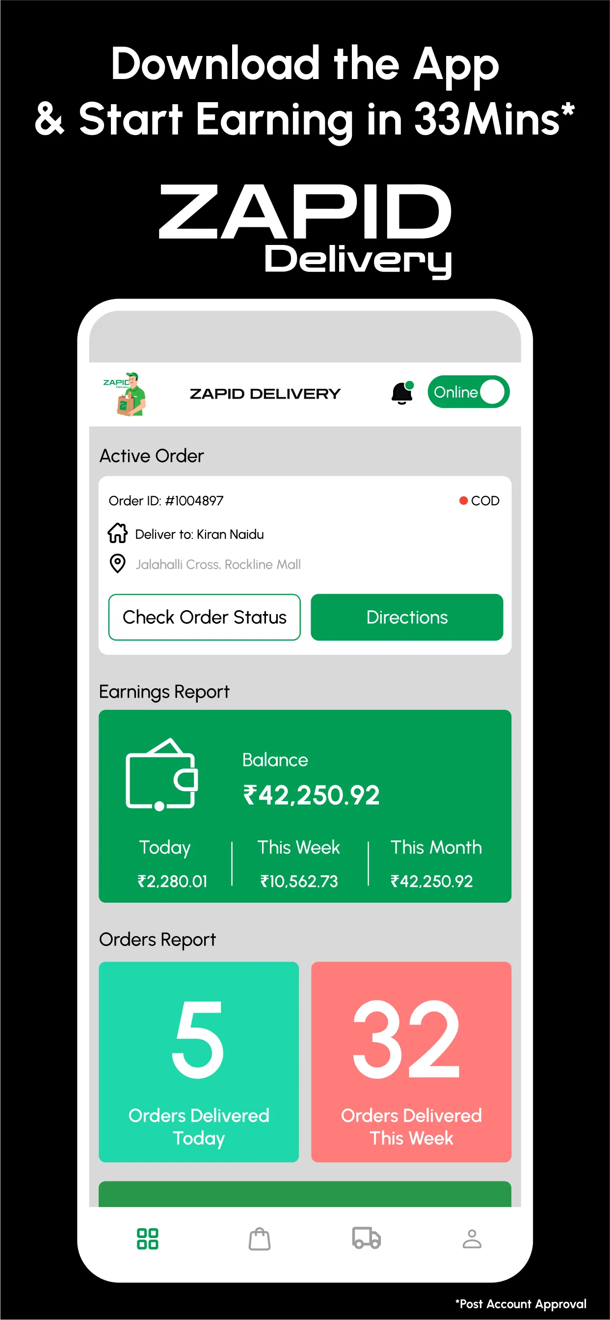 Zapid - Delivery Partner App | Indus Appstore | Screenshot