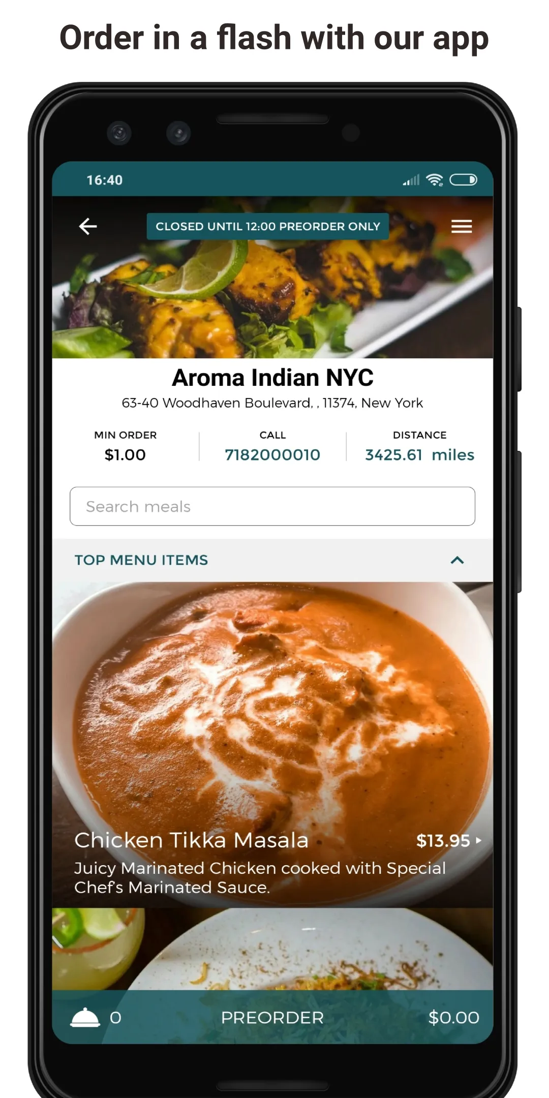 Aroma Indian NYC | Indus Appstore | Screenshot