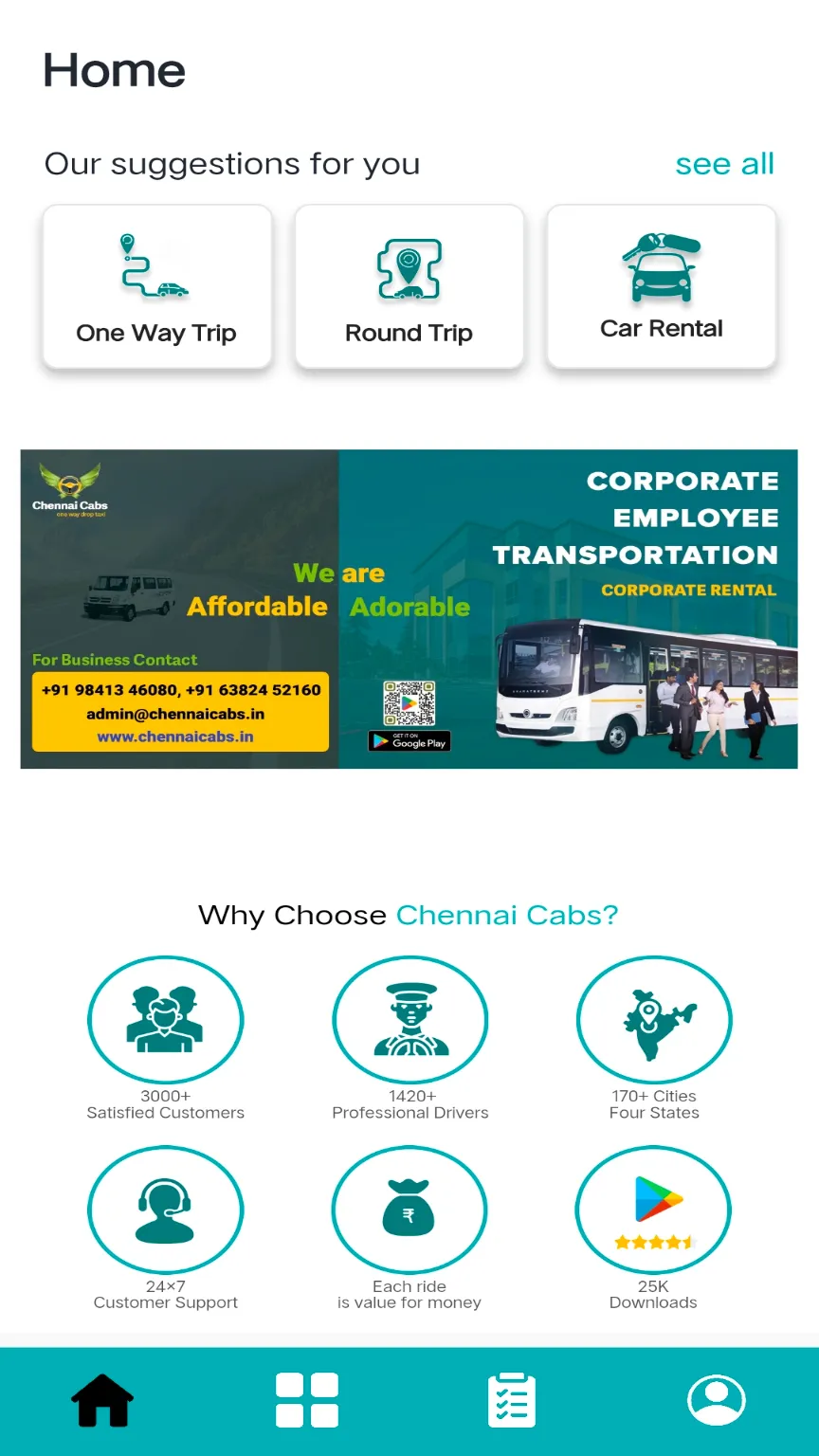 Chennai Cabs - ONE WAY TAXI | Indus Appstore | Screenshot