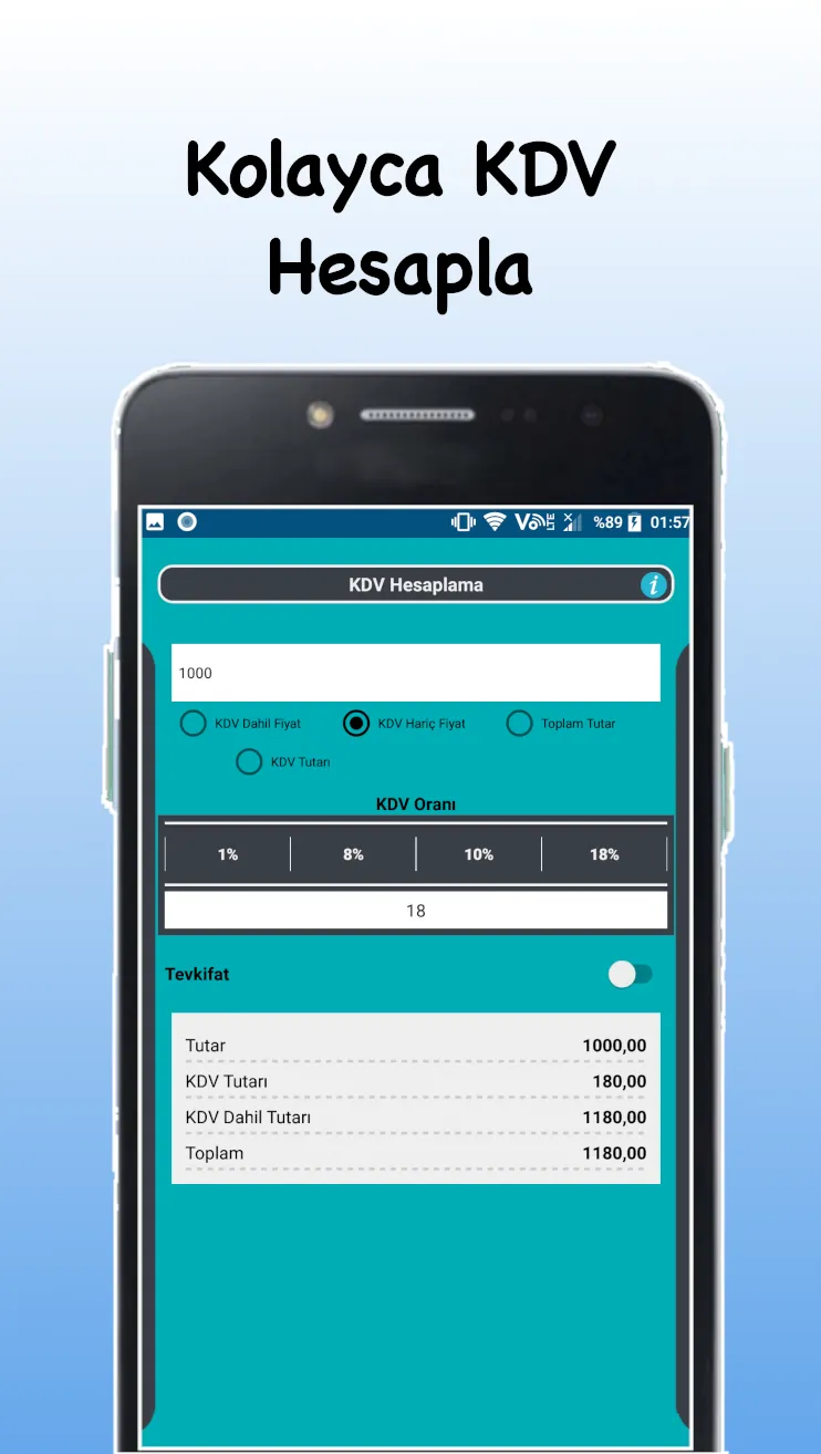 KDV Hesaplama - KDV Dahil ve H | Indus Appstore | Screenshot