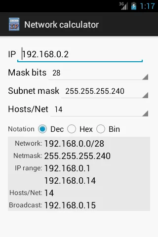 Network calculator | Indus Appstore | Screenshot