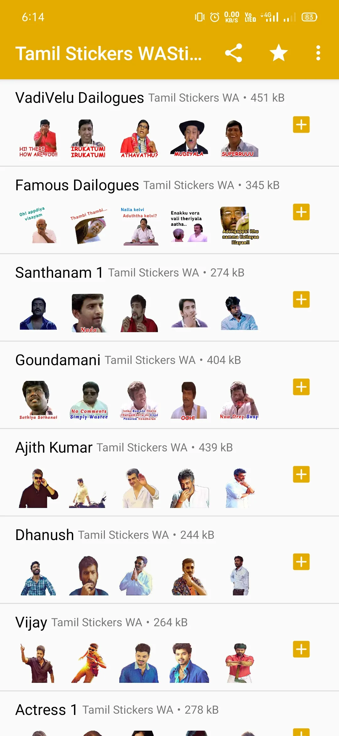 WASticker - Tamil Stickers | Indus Appstore | Screenshot