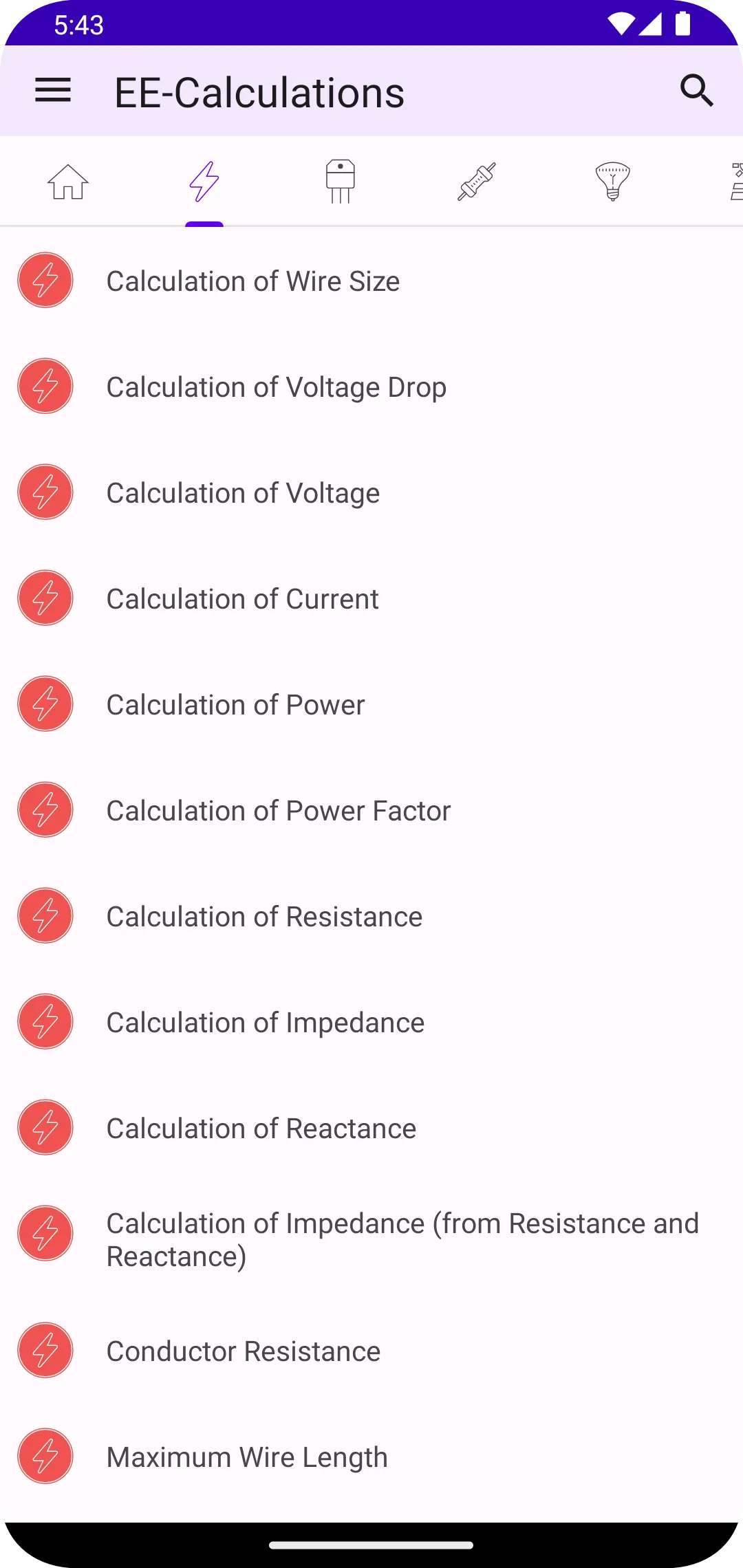 Electrical Calculations | Indus Appstore | Screenshot