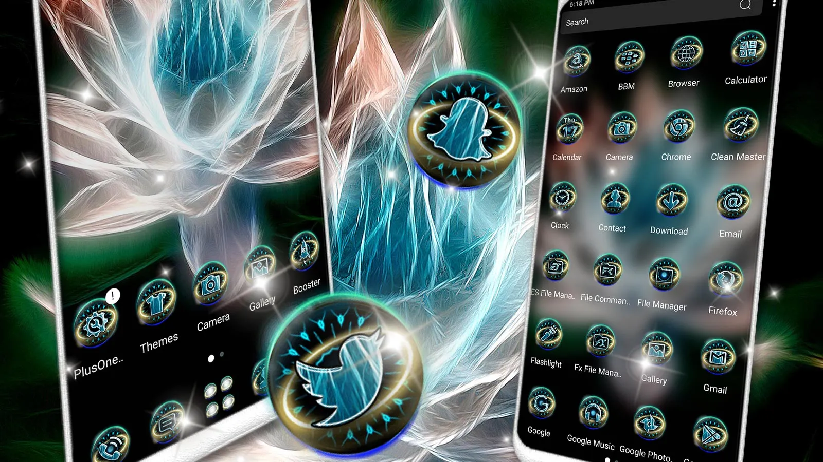 Magical Neon Lotus Theme | Indus Appstore | Screenshot