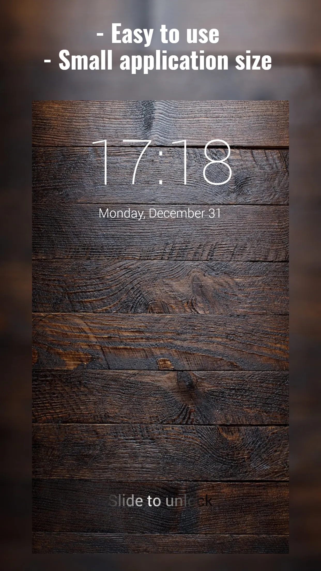 Wood Lock Screen | Indus Appstore | Screenshot