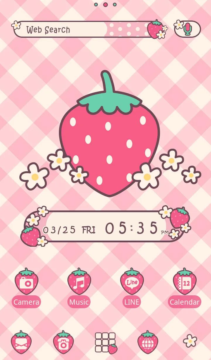 Strawberry Checks +HOME Theme | Indus Appstore | Screenshot