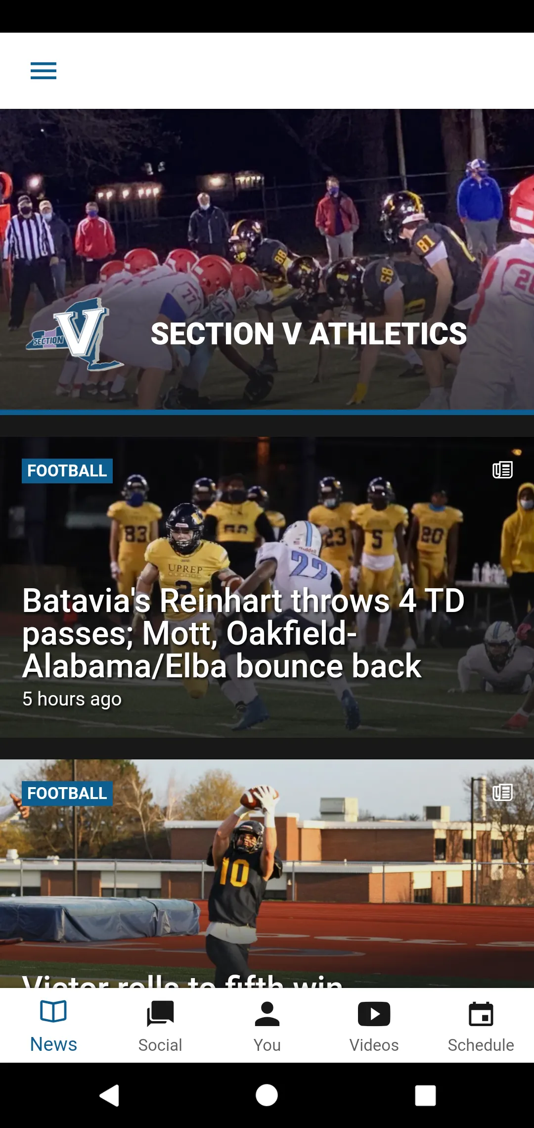 Section V Athletics | Indus Appstore | Screenshot