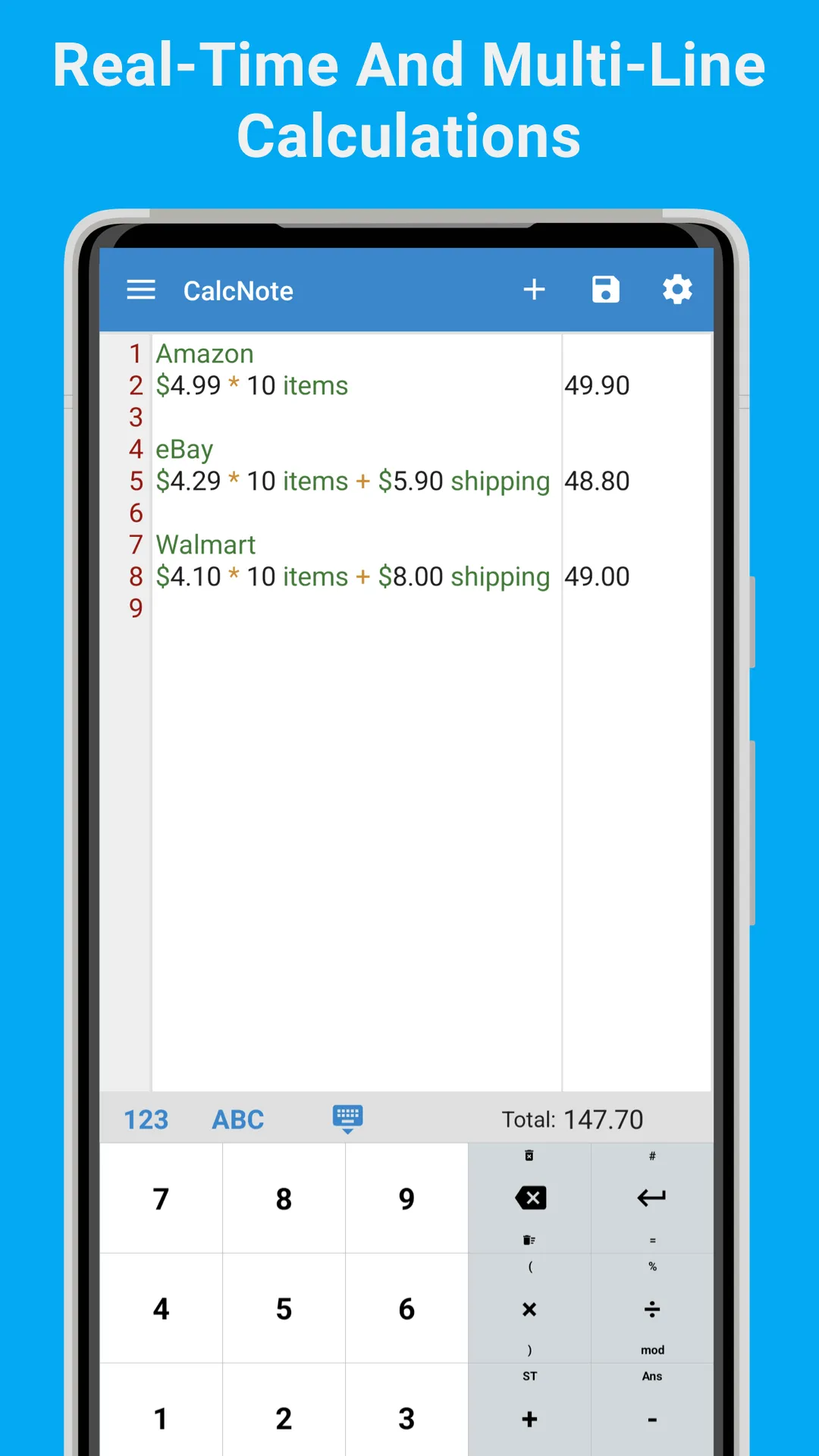 CalcNote - Notepad Calculator | Indus Appstore | Screenshot