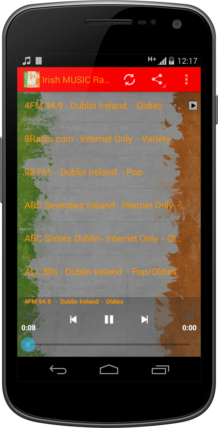 Irish Ireland MUSIC Radio | Indus Appstore | Screenshot