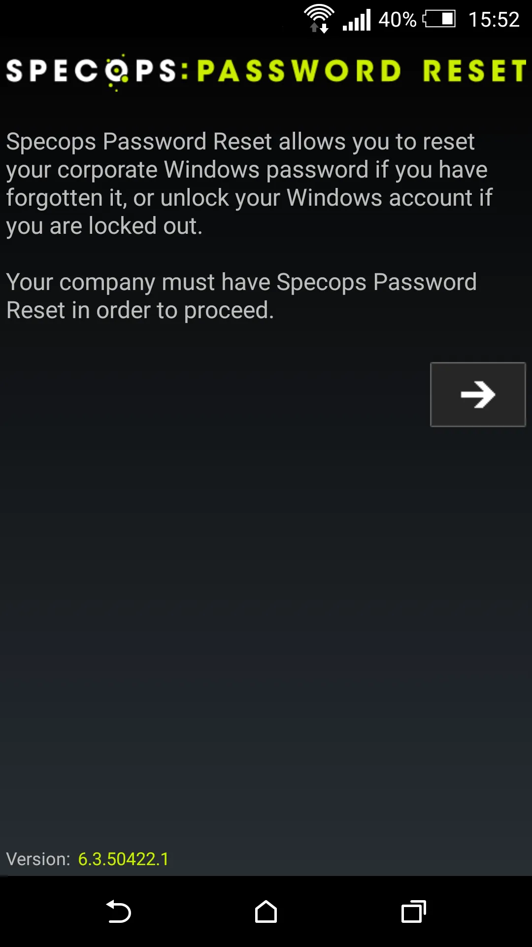 Specops Password Reset | Indus Appstore | Screenshot