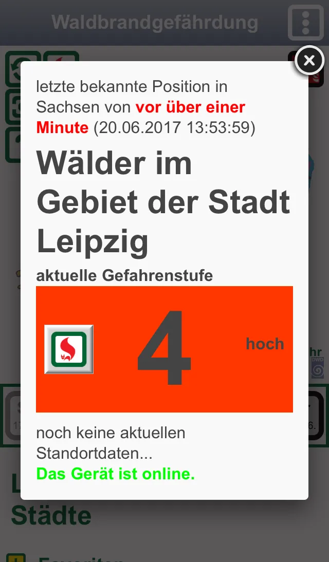 Waldbrandgefahr Sachsen | Indus Appstore | Screenshot