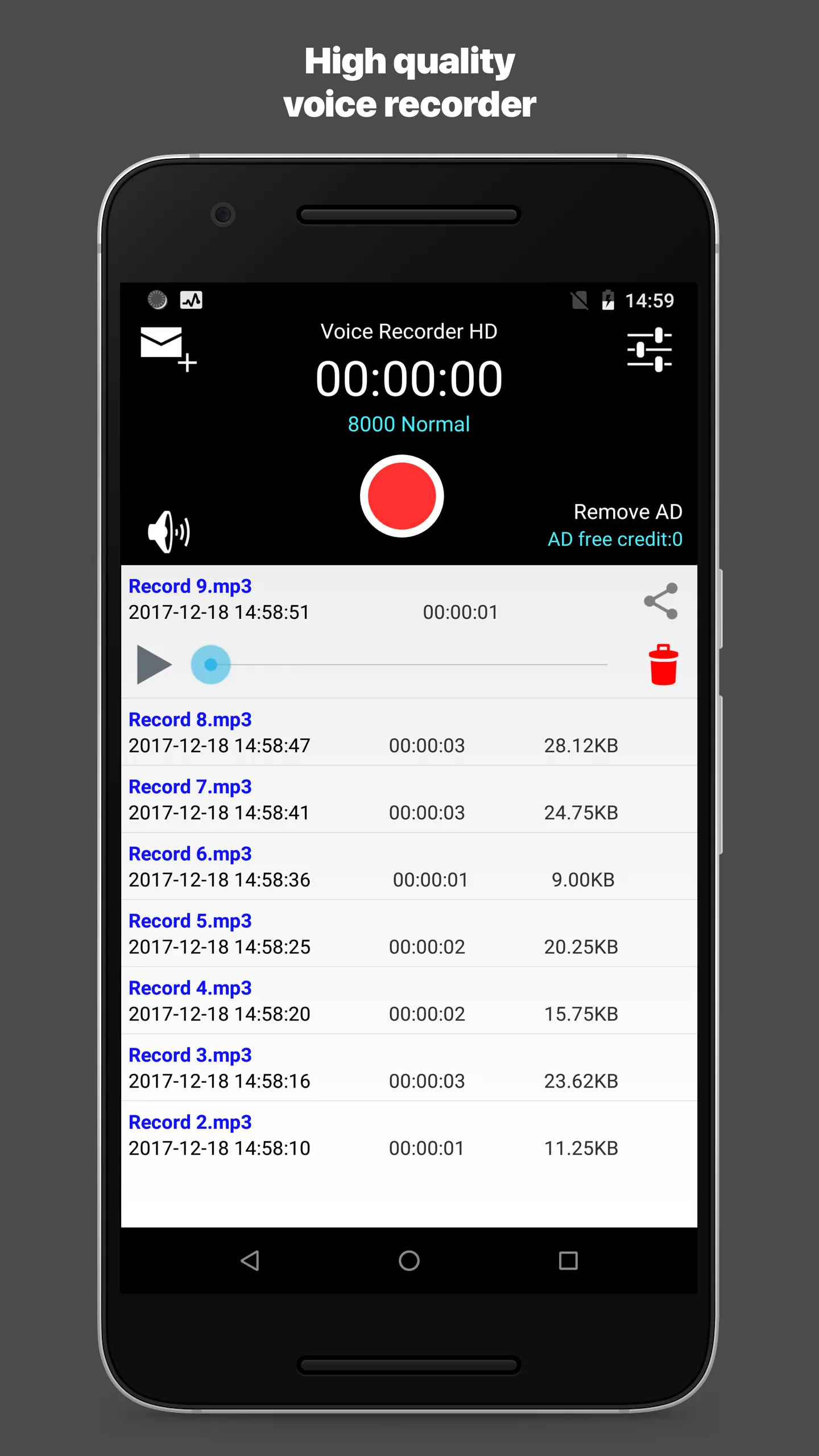 Voice Recorder － mp3 format HD | Indus Appstore | Screenshot